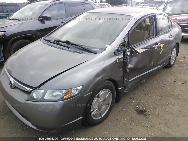 JHMFA36278S001615 - 2008 HONDA CIVIC HYBRID BROWN photo 6