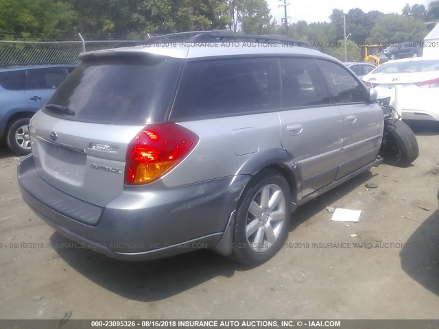 4S4BP62C867336747 - 2006 SUBARU LEGACY OUTBACK 2.5I LIMITED SILVER photo 4