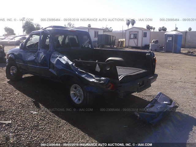 1FTYR14U97PA01614 - 2007 FORD RANGER SUPER CAB BLUE photo 3