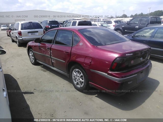 2G1WF55E759376047 - 2005 CHEVROLET IMPALA MAROON photo 3