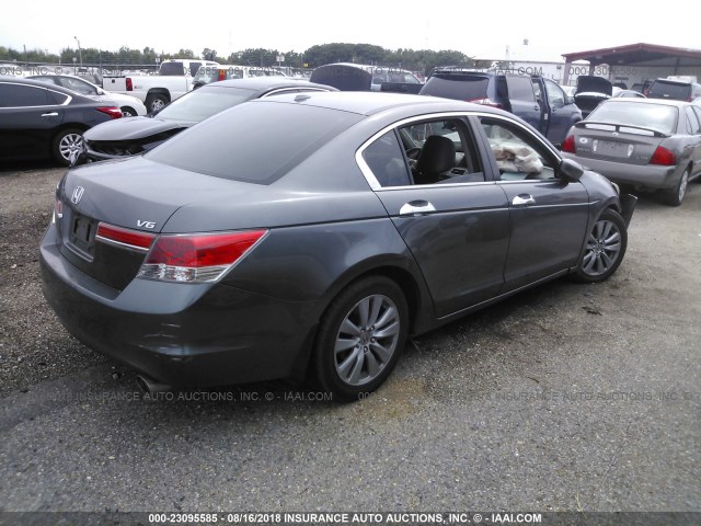 1HGCP3F8XBA023078 - 2011 HONDA ACCORD EXL GRAY photo 4