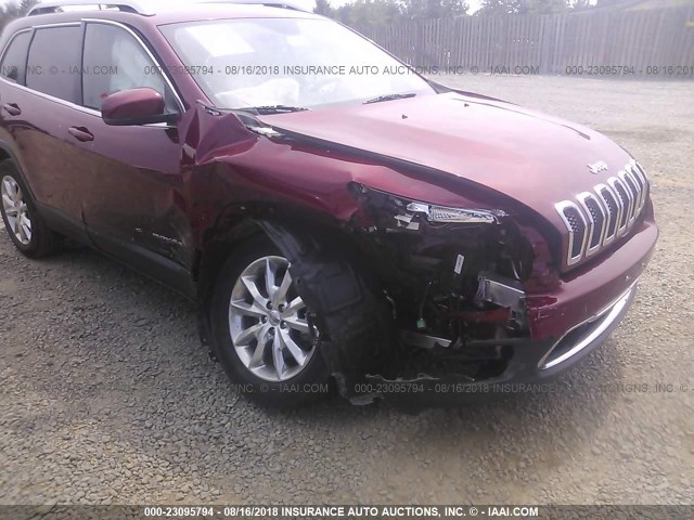 1C4PJMDB7GW210343 - 2016 JEEP CHEROKEE LIMITED RED photo 6