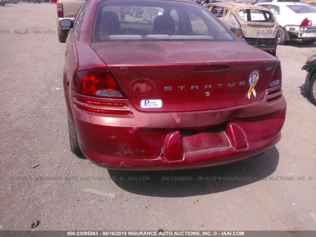 1B3EL46X86N106122 - 2006 DODGE STRATUS SXT RED photo 6