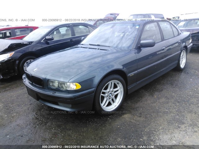 WBAGG83401DN85855 - 2001 BMW 740 I AUTOMATIC BLUE photo 2