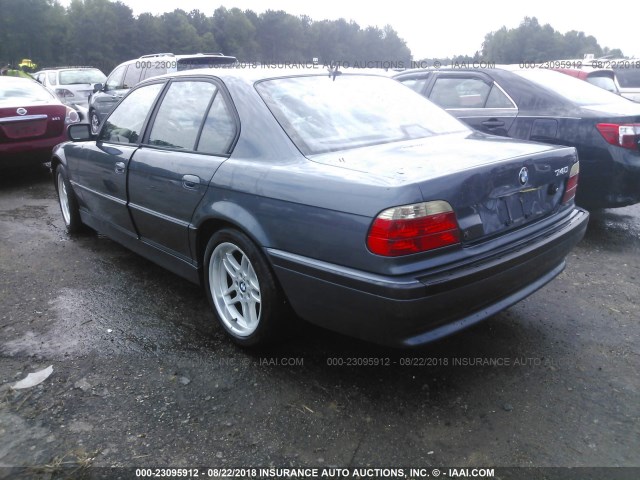 WBAGG83401DN85855 - 2001 BMW 740 I AUTOMATIC BLUE photo 3