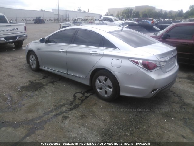 KMHEC4A47BA005310 - 2011 HYUNDAI SONATA HYBRID SILVER photo 3