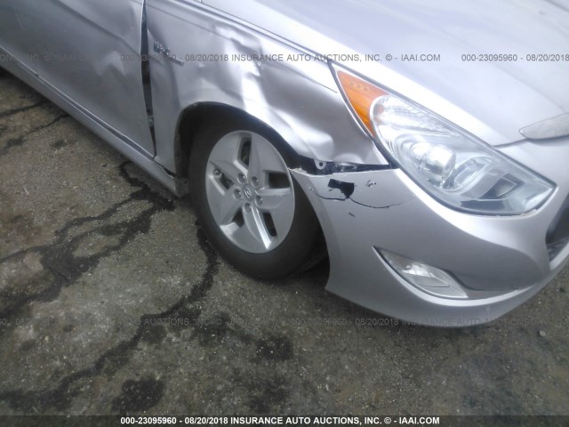 KMHEC4A47BA005310 - 2011 HYUNDAI SONATA HYBRID SILVER photo 6