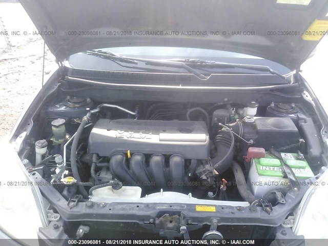 2T1LR30E85C550091 - 2005 TOYOTA COROLLA MATRIX XR GRAY photo 10