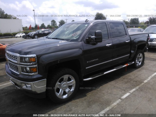 3GCUKSEJ6EG309354 - 2014 CHEVROLET SILVERADO K1500 LTZ GRAY photo 2