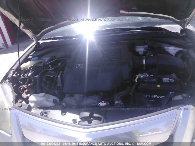 5J8TB2H28AA001287 - 2010 ACURA RDX SILVER photo 10