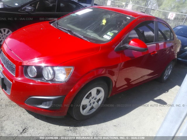 1G1JA5SH5F4164937 - 2015 CHEVROLET SONIC LS RED photo 2