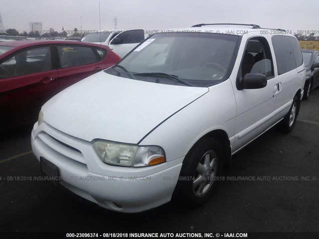 4N2ZN16T91D824389 - 2001 NISSAN QUEST SE WHITE photo 2