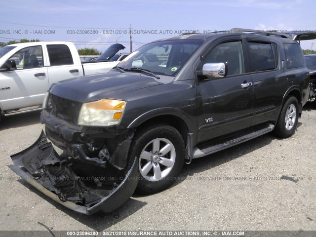 5N1BA08D58N608040 - 2008 NISSAN ARMADA SE/LE GRAY photo 2