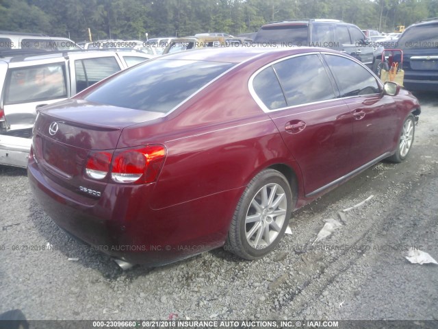 JTHBH96S265011610 - 2006 LEXUS GS GENERATION 2006 300 RED photo 4