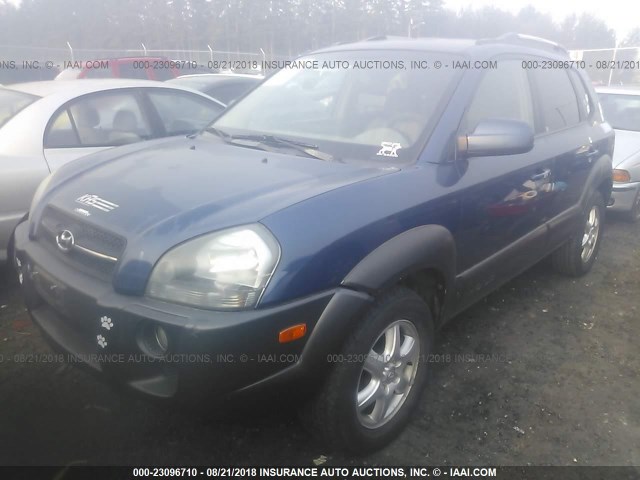 KM8JN72D05U052870 - 2005 HYUNDAI TUCSON GLS/LX BLUE photo 2