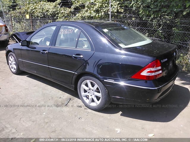 WDBRF92H07F884766 - 2007 MERCEDES-BENZ C 280 4MATIC BLACK photo 3