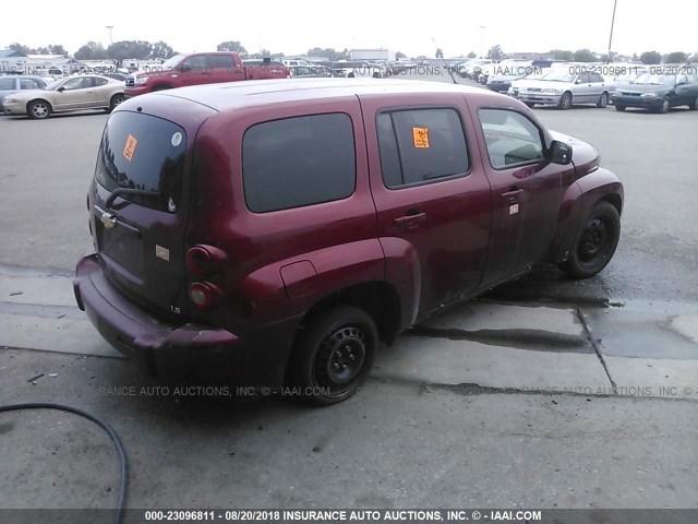 3GNDA13D88S548388 - 2008 CHEVROLET HHR LS RED photo 4