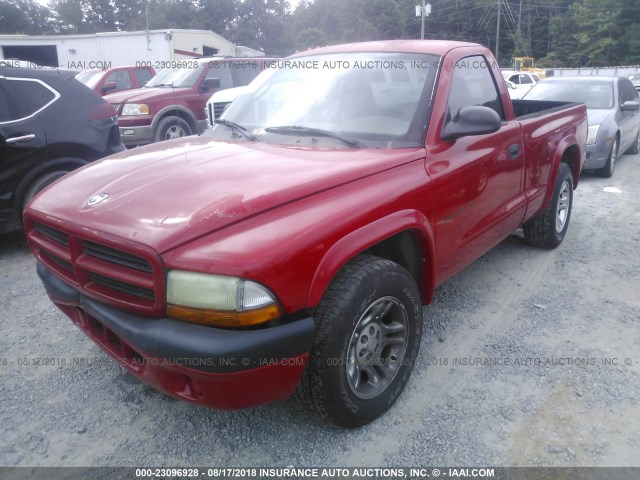 1B7FL36N82S530245 - 2002 DODGE DAKOTA SPORT/RT RED photo 2