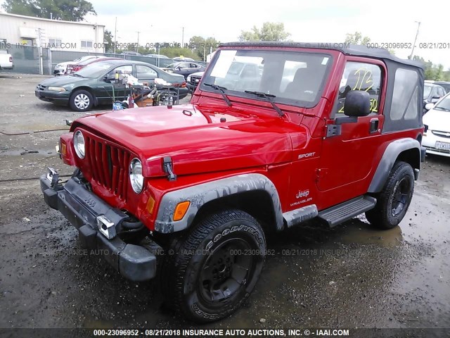 1J4FA49S33P349999 - 2003 JEEP WRANGLER / TJ SPORT RED photo 2