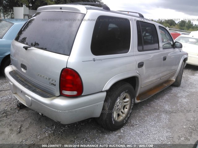 1D4HR48Z83F611143 - 2003 DODGE DURANGO SLT SILVER photo 4