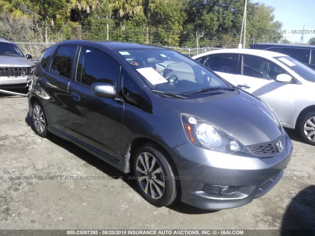 JHMGE8H52DC055129 - 2013 HONDA FIT SPORT GRAY photo 1