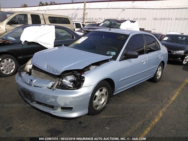 JHMES96683S002926 - 2003 HONDA CIVIC HYBRID BLUE photo 2