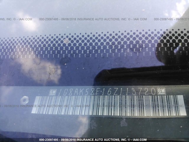 1G8AK58F16Z113720 - 2006 SATURN ION LEVEL 3 GRAY photo 9