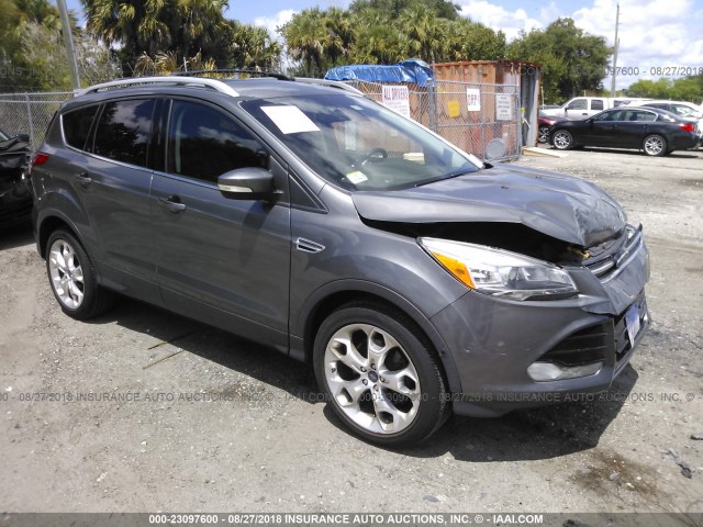 1FMCU9J97DUB05096 - 2013 FORD ESCAPE TITANIUM GRAY photo 1