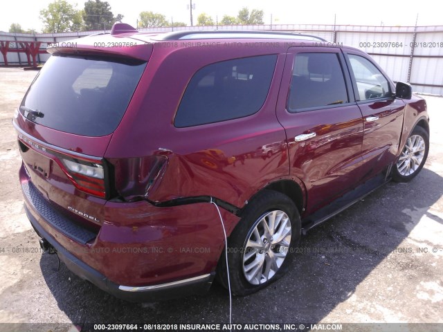 1C4SDJET8FC850620 - 2015 DODGE DURANGO CITADEL RED photo 4