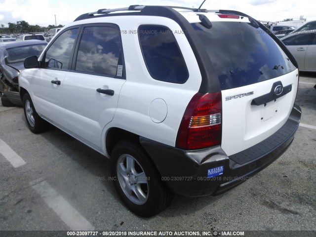 KNDJF724X67185329 - 2006 KIA NEW SPORTAGE  WHITE photo 3