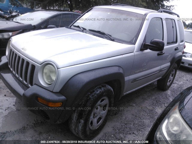 1J4GK48K12W359132 - 2002 JEEP LIBERTY SPORT SILVER photo 2