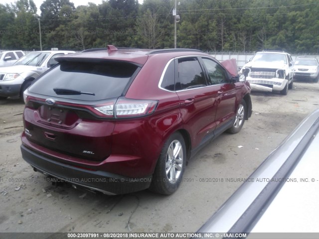 2FMPK3J89GBC09174 - 2016 FORD EDGE SEL RED photo 4