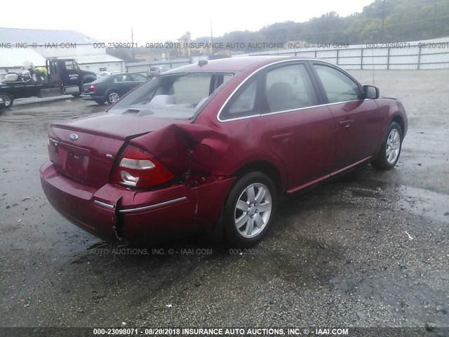 1FAFP27177G121051 - 2007 FORD FIVE HUNDRED SEL MAROON photo 4