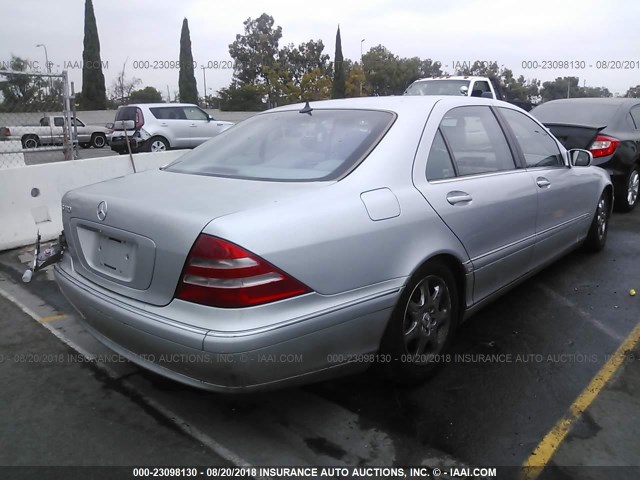 WDBNG70J52A288886 - 2002 MERCEDES-BENZ S 430 SILVER photo 4