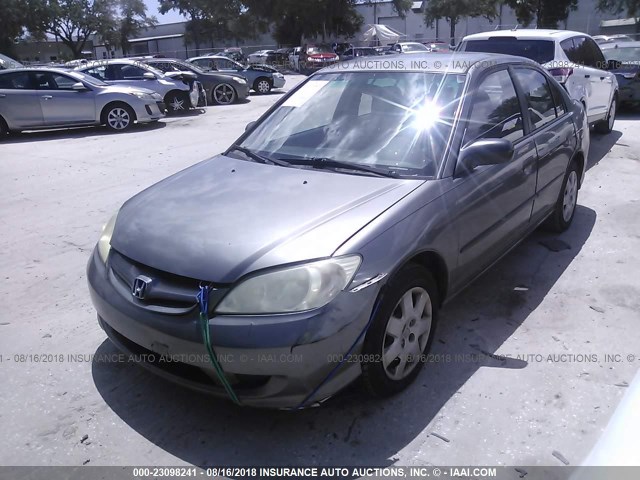 1HGES16375L015500 - 2005 HONDA CIVIC DX VP GRAY photo 2