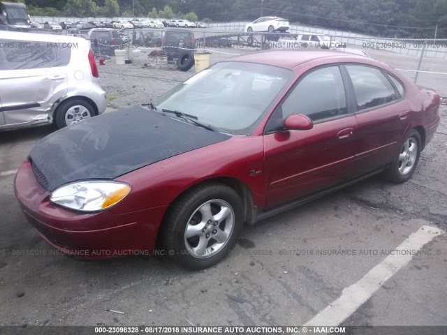 1FAFP53UXYA184263 - 2000 FORD TAURUS SE RED photo 2