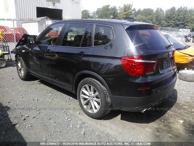 5UXWX9C55E0D31067 - 2014 BMW X3 XDRIVE28I BLACK photo 3