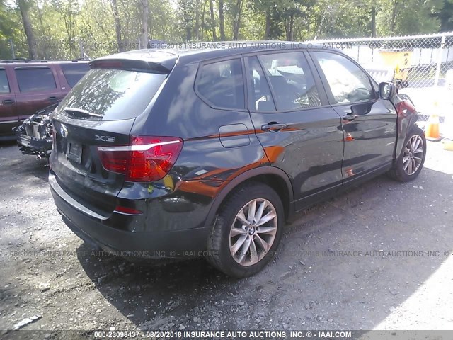 5UXWX9C55E0D31067 - 2014 BMW X3 XDRIVE28I BLACK photo 4