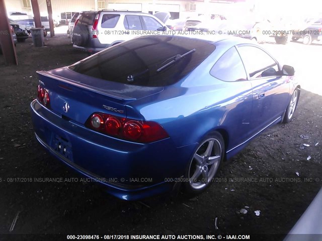 JH4DC53015S005381 - 2005 ACURA RSX TYPE-S BLUE photo 4