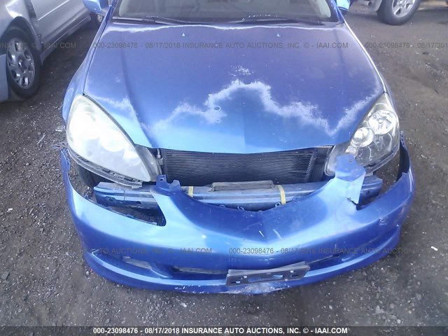 JH4DC53015S005381 - 2005 ACURA RSX TYPE-S BLUE photo 6