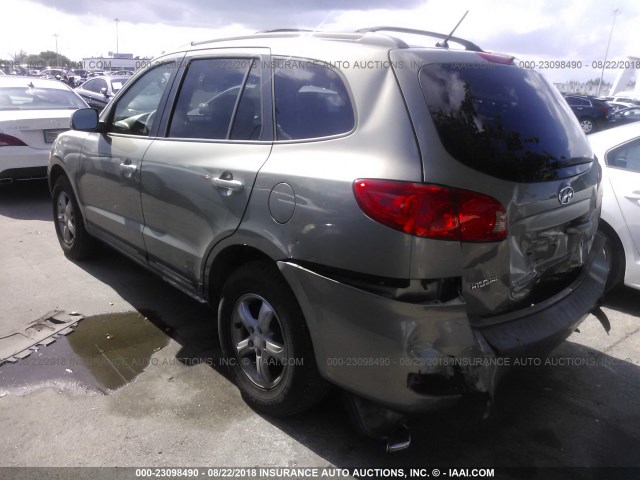 5NMSG13D87H018958 - 2007 HYUNDAI SANTA FE GLS Champagne photo 3