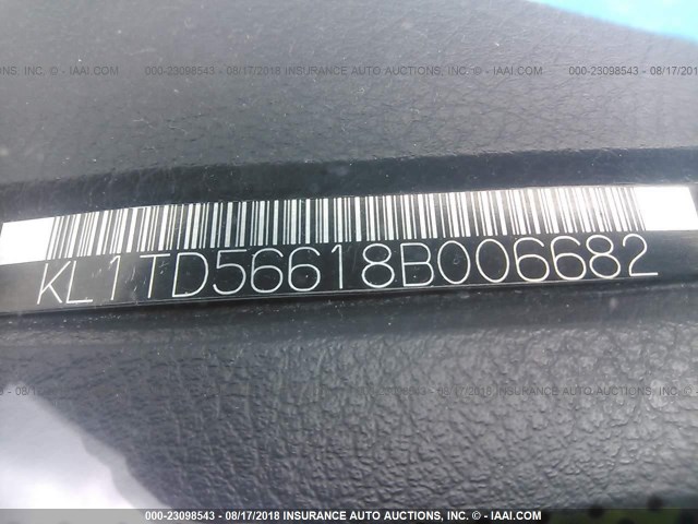 KL1TD56618B006682 - 2008 CHEVROLET AVEO LS BLUE photo 9
