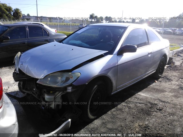 1HGEM21194L023943 - 2004 HONDA CIVIC DX VP SILVER photo 2