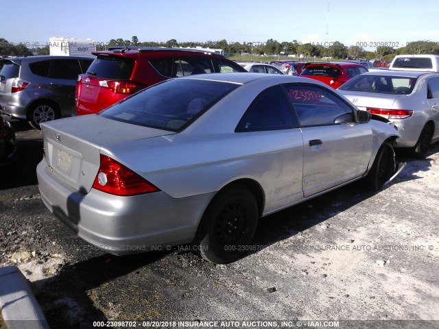 1HGEM21194L023943 - 2004 HONDA CIVIC DX VP SILVER photo 4