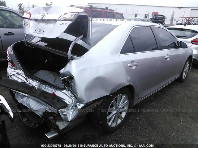 4T4BF1FK6ER358291 - 2014 TOYOTA CAMRY L/SE/LE/XLE SILVER photo 4