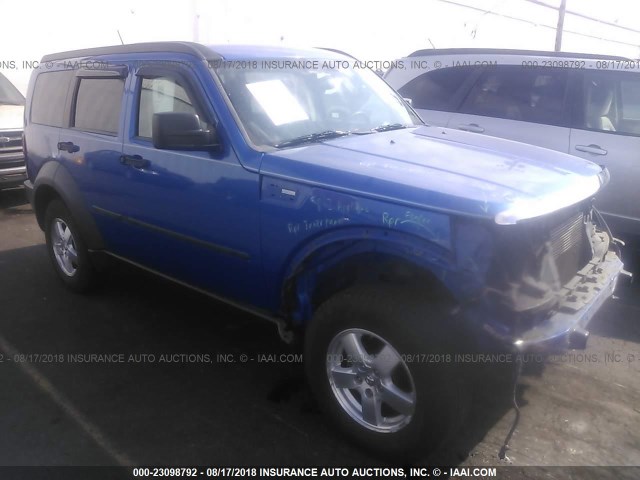 1D8GU28K17W638903 - 2007 DODGE NITRO SXT BLUE photo 1