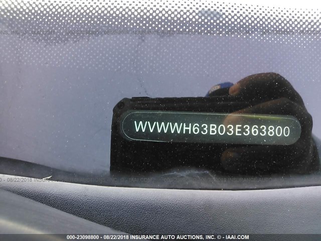 WVWWH63B03E363800 - 2003 VOLKSWAGEN PASSAT GLX GRAY photo 9