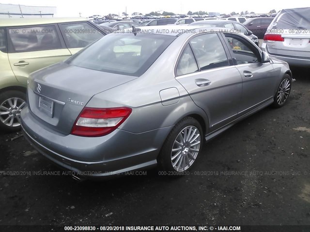 WDDGF81X78F121338 - 2008 MERCEDES-BENZ C 300 4MATIC GRAY photo 4