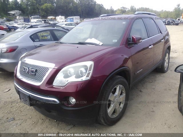 1GKEV33797J137805 - 2007 GMC ACADIA SLT-2 RED photo 2