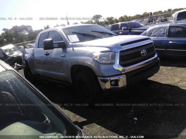 5TFRY5F13EX167481 - 2014 TOYOTA TUNDRA DOUBLE CAB SR/SR5 SILVER photo 1